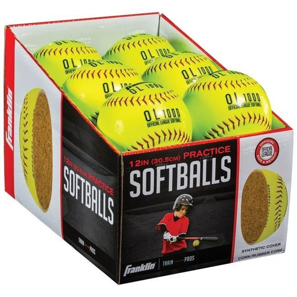 Franklin Franklin 8837288 12 in. Synthetic Softballs; Yellow 8837288